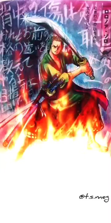Tsmeg T S Meg On Tiktok ゾロ ワンピース Onepiece 塗り絵 Coloring Roronoazoro Zoro 服はちょっとアレンジしました